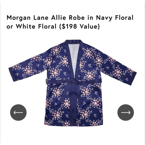 Morgan Lane XFabFitFun Allie RobeNavy Blue Floral S/M - Picture 7 of 9